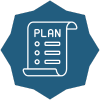 Plan checklist on a blue background