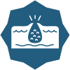 Water droplet with waves logo design.