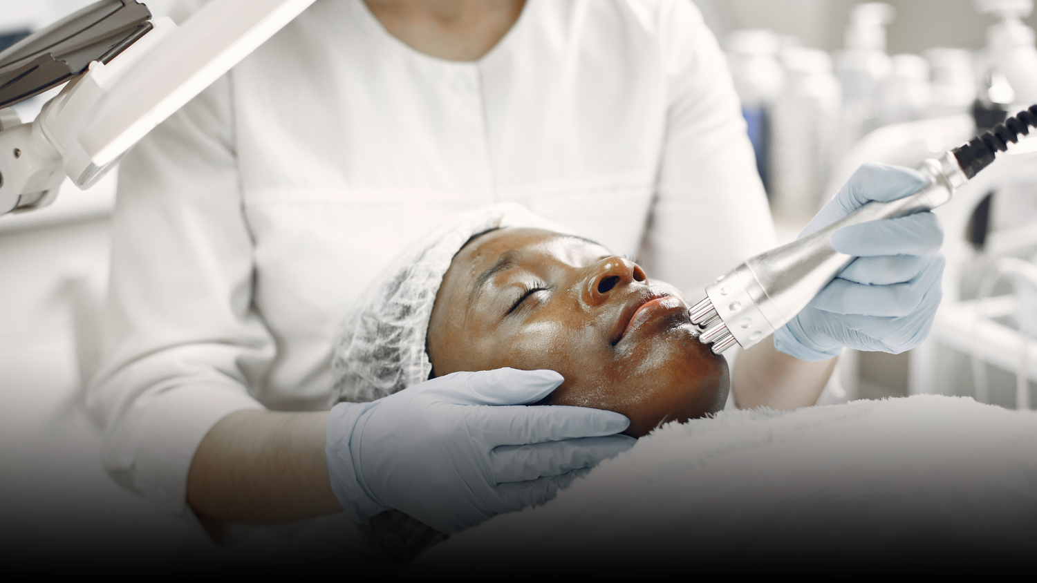 Skincare treatment in a spa setting.